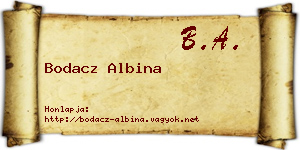 Bodacz Albina névjegykártya